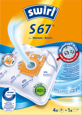 Swirl Пылесборник для пылесоса S67 MicroPor Plus inkl. 1 Filter, 4 шт
