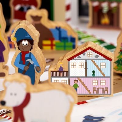 yoamo Wichtelwerkstatt Spielkoffer fur Kinder mit Holzfiguren Игровой шкаф Wichtelwerkstatt для детей с деревянными фигурками