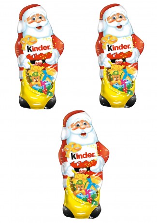 kinder Schokolade Weihnachtsmann Киндер Шоколадный Дед Мороз, 18см, 3шт х 110г, 330 грамм