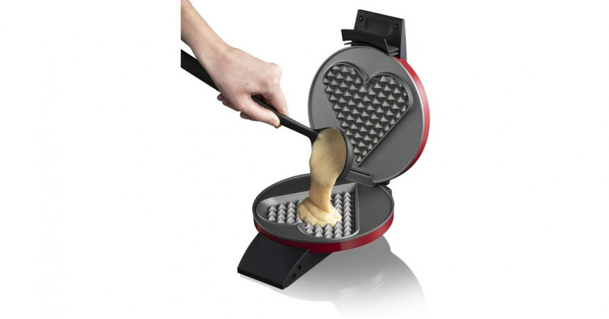 Cloer Cloer Herz-Waffeleisen 1633V Valentinstag Edition rot, 930 Watt, fur 1 grosses Waffelherz  rot Вафельница Cloer Heart 1633V Valentine&#39;s Day Edition красная, 930 Вт, для 1 большого вафельного сердца