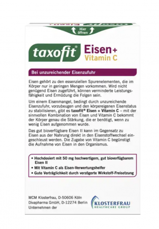 taxofit Eisen + Vitamin C Kapseln 40 St, taxofit Железо+Витамин C Капсулы 40 шт
