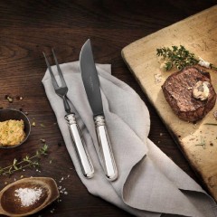 Robbe & Berking Robbe & Berking Alt-Spaten - 150 g versilbert Tranchierset Frozen Black 2-tlg. Robbe & Berking Alt-Spaten - Набор для резьбы по дереву, 150 г., посеребренный, Frozen Black, 2 шт.