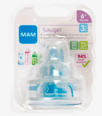MAM Trinksauger Silikon, Gr. 3, ab 6 Monaten, 2 St Силиконовая соска, размер 3, с 6 месяцев, 2 шт.