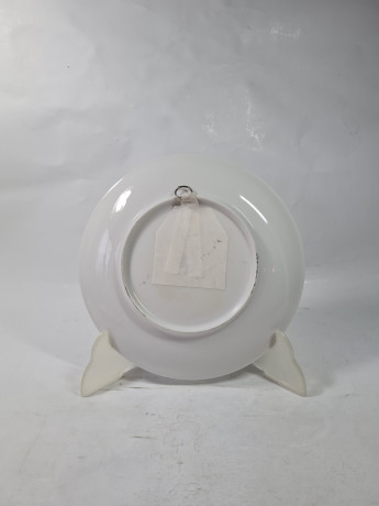 Тарелка декоративная винтажная с изображением Лаго ди Гарда, фарфор, 19.5 см, Италия, 1960-70гг.