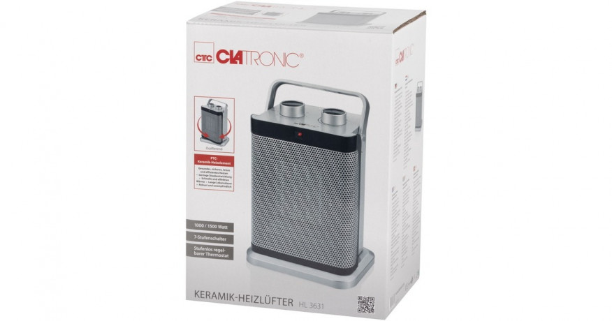 Clatronic Clatronic HL 3631 Keramik-Heizlufter silber/schwarz  silber/schwarz Clatronic HL 3631 керамический тепловентилятор серебристый/черный