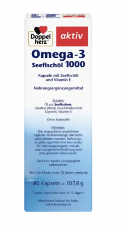 Doppelherz aktiv Omega-3 Seefischöl 1000 80st, Омега-3 морской рыбы 1000мг, 80шт