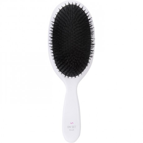 The Beachwaver Co. Styling Pro Line On Set Pro Расческа для кудрявых и волнистых волос из гибких нейлоновых щетинок и натуральной щетины кабана, 1 шт, белая