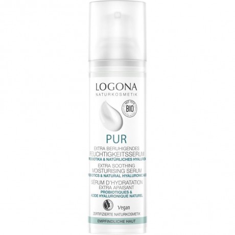 Logona Extra beruhigendes Feuchtigkeits-Serum mit Probiotika & naturlichem Hyaluron  Успокаивающая увлажняющая сыворотка с пробиотиками и натуральной гиалуроновой кислотой