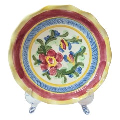 LUISENBURG KERAMIK Винтажная керамическая тарелка "Цветы", ручная роспись, 23 см, Германия, 1960-70гг.