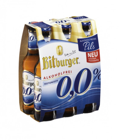 Пиво безалкогольное Bitburger Pils 0,0%, 6 х 0,33л, Германия