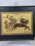 Панно винтажное M.L.S "Ахиллес" в деревянной раме, гравировка на бронзе, ручная работа, 20 х 15 см, Греция, 1960-70гг.