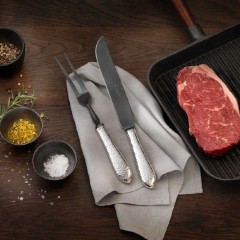 Robbe & Berking Robbe & Berking Martele - 150 g versilbert Tranchierset Frozen Black 2-tlg. Robbe & Berking Martele - Набор для резьбы по дереву 150 г посеребренный Frozen Black 2 предм.