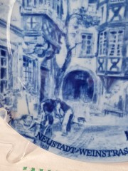 Kirner & Steiner Винтажная коллекционная тарелка "Нойштадт-ан-дер-Вайнштрасе", 20см, Германия, 1970г.