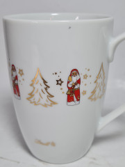 Кружка винтажная Lindt с рождественским декором, фарфор, 11.5 см, 400 мл, Германия, 1970-80гг.