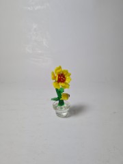 Винтажная стеклянная фигурка "Подсолнух в горшке", 4см х 6см, Германия, 1960-70гг.