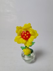 Винтажная стеклянная фигурка "Подсолнух в горшке", 4см х 6см, Германия, 1960-70гг.