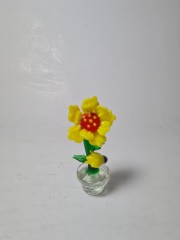 Винтажная стеклянная фигурка "Подсолнух в горшке", 4см х 6см, Германия, 1960-70гг.