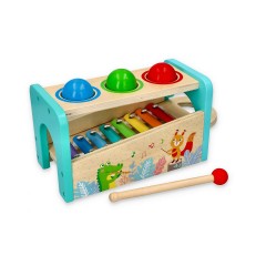 Lelin Holzspielzeug 2 in 1 Klangspiel und Xylophon Деревянная игрушка 2 в 1 колокольчик и ксилофон