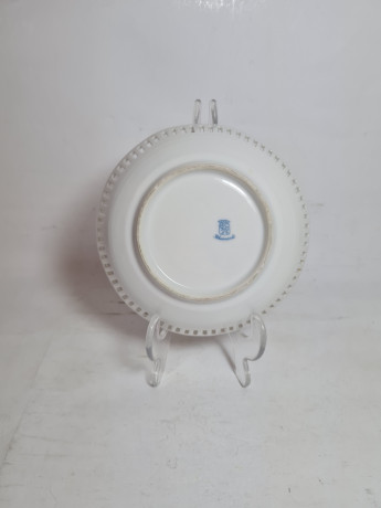 Тарелка винтажная сервировочная Schumann с изображением виноградной лозы, фарфор, 14,5 x 4 см, Германия, 1960-70гг.