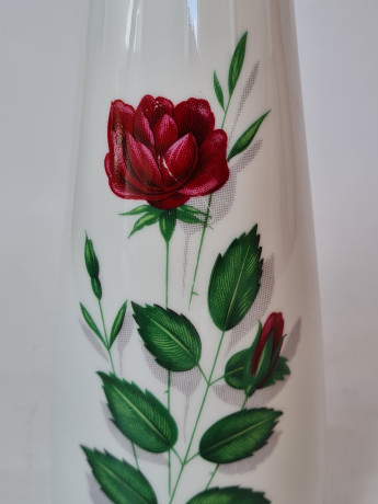 Ваза винтажная Z&Co Tirschenreuth Bavaria с красной розой, фарфор, 27 см, Германия, 1960-70гг.