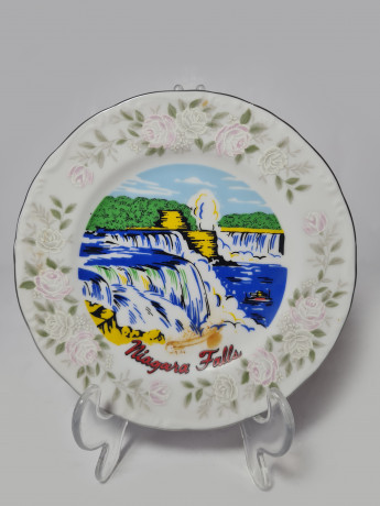Scheffield Japan Classic Фарфоровая декоративная тарелка "Ниагарский водопад", 16 см, Япония, 1960-70гг.