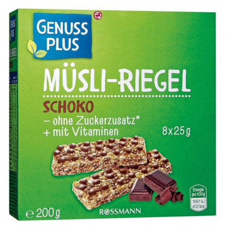 GENUSS PLUS Musli-Батончик Schoko 200 г