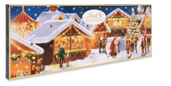 Lindt 2025 Adventskalender 250g 5STK, Адвент-календарь большой &quot;Рождественская ярмарка&quot;, 24 сладких сюрприза, 75см х 25см, 250 грамм x 5 штук