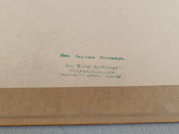 Картина винтажная L.Fussel , A.Cruse "Брюссель", графика, паспарту, в раме, 38 х 27 см, Германия, 1980-90гг.