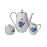 King Fine Porcelan Фарфоровый набор для чая "Синие цветы": Чайник, сахарница, молочник, Германия, 1960-70гг.