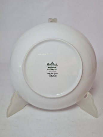 Тарелка винтажная Rosenthal, белый фарфор с золотым растительным рисунком, 18,5 x 4 см, Германия, 1960-70гг.