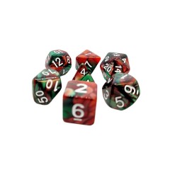 dice4friends 7-tlg. RPG Wurfelset: Racing Green\/Red 7 шт. Набор игральных костей RPG: Racing Green/Red