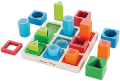 Melissa  Doug Holzspielbrett mit Formen zum Sortieren Деревянная игровая доска с фигурами для сортировки
