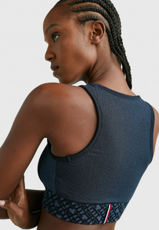 Tommy Hilfiger SPORT MONOGRAM MEDIUM SUPPORT SEAMLESS Bustier desert sky СПОРТИВНАЯ МОНОГРАММА СРЕДНЕЙ ПОДДЕРЖКИ SEAMLESS Бюстье небо пустыни