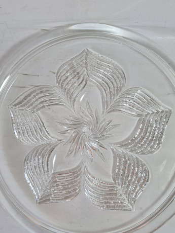 Тарелка винтажная для торта Im Stil Walther Glas, хрусталь, 28,5 x 2,5 см, Германия, 1960-70гг.