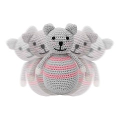 SindiBaba® Baby-Stehaufmannchen Katze KITTY gehakelt mit Glockchen Поп-ап кошечка КИТТИ связана крючком с колокольчиком