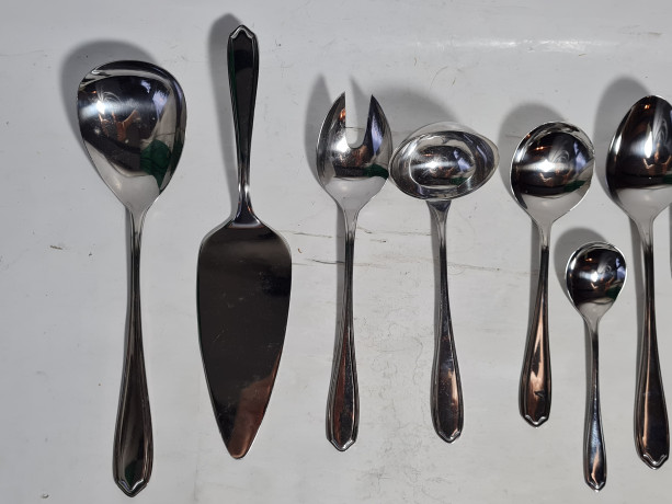 Столовые приборы винтажные Marke Tischiein Crominox, 9 предметов, нержавеющая сталь, Германия, 1970-80гг.