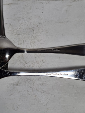 Столовые приборы винтажные Marke Tischiein Crominox, 9 предметов, нержавеющая сталь, Германия, 1970-80гг.