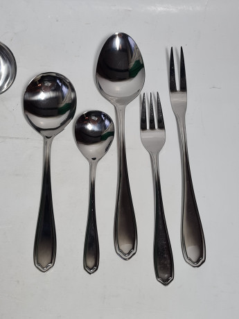 Столовые приборы винтажные Marke Tischiein Crominox, 9 предметов, нержавеющая сталь, Германия, 1970-80гг.