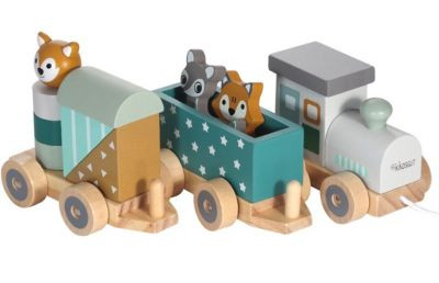 KINDSGUT Holz-Eisenbahn Spielzeugeisenbahnen Деревянные поезда Игрушечные поезда