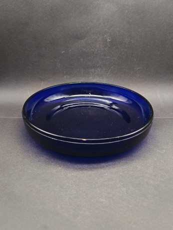Тарелка декоративная винтажная Murano, синее стекло, 19.5 см, Италия, 1970-80гг.