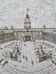 J.B. Rombach Karlsruhe Декоративная тарелка с изображением дворца Карлсруэ, 18 X 2 см, Германия, 1960-70гг.