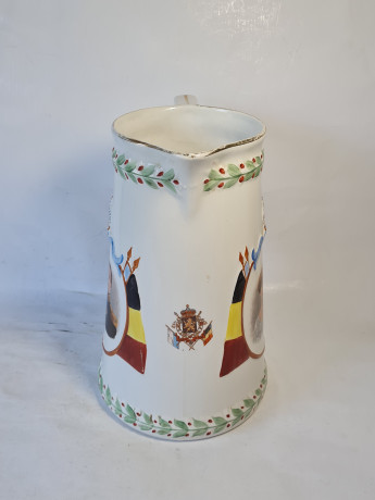 Кувшин винтажный Imprele&Royal с портретом бельгийской королевской четы, керамика, 27 x 20 см, Германия, 1960-70гг.