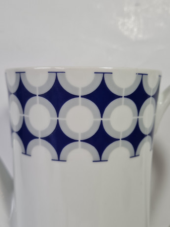 Набор для чая винтажный Mitterteich Bavaria, чайник и сахарница, с синим декором. фарфор, Германия, 1960-70гг.