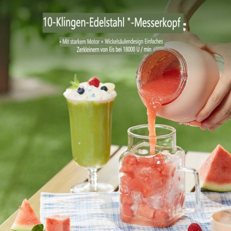 KOMIRO KOMIRO Smoothie-Maker Smoothie Maker 500 ml, tragbarer Mixer, USB, Weiss  KOMIRO Smoothie Maker Smoothie Maker 500 мл, портативный блендер, USB, белый