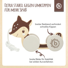 bieco Nachziehspielzeug Holz Reh Kinder Nachziehtier Wald Holzspielzeug ab 1J Ziehtier Nachziehspielzeug Мягкая игрушка &amp;quot;деревянный олень&amp;quot; Детская игрушка &amp;quot;Мягкий лес&amp;quot; Деревянные игрушки от 1 года Мягкая игрушка