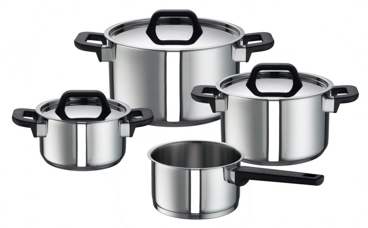 Rohe Rohe Topfset 4-tlg. VARIO MAX silber Набор сырых горшков 4 шт. ВАРИО МАКС
