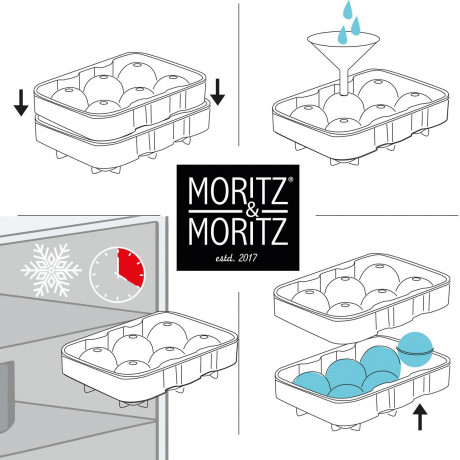 Moritz & Moritz Moritz & Moritz Eiswucrfelform rund  2 er Set  grau Набор форм для круглых кубиков льда Moritz &amp; Moritz, 2 шт.