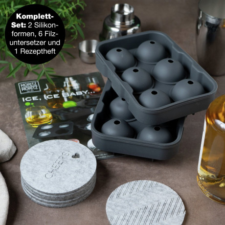 Moritz & Moritz Moritz & Moritz Eiswucrfelform rund  2 er Set  grau Набор форм для круглых кубиков льда Moritz &amp; Moritz, 2 шт.