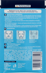 Balea Tuchmaske Aqua Балеа Увлажняющая Маска для лица увлажняющая с экстрактом водорослей, маслами авокадо и миндаля, для усталой кожи, 1 шт.