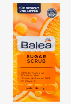 Balea Peeling Sugar Scrub Vitamin C 16 ml, Балеа Скраб с Витамином С для сияющего, свежего внешнего вида и ровного цвета лица, 16мл